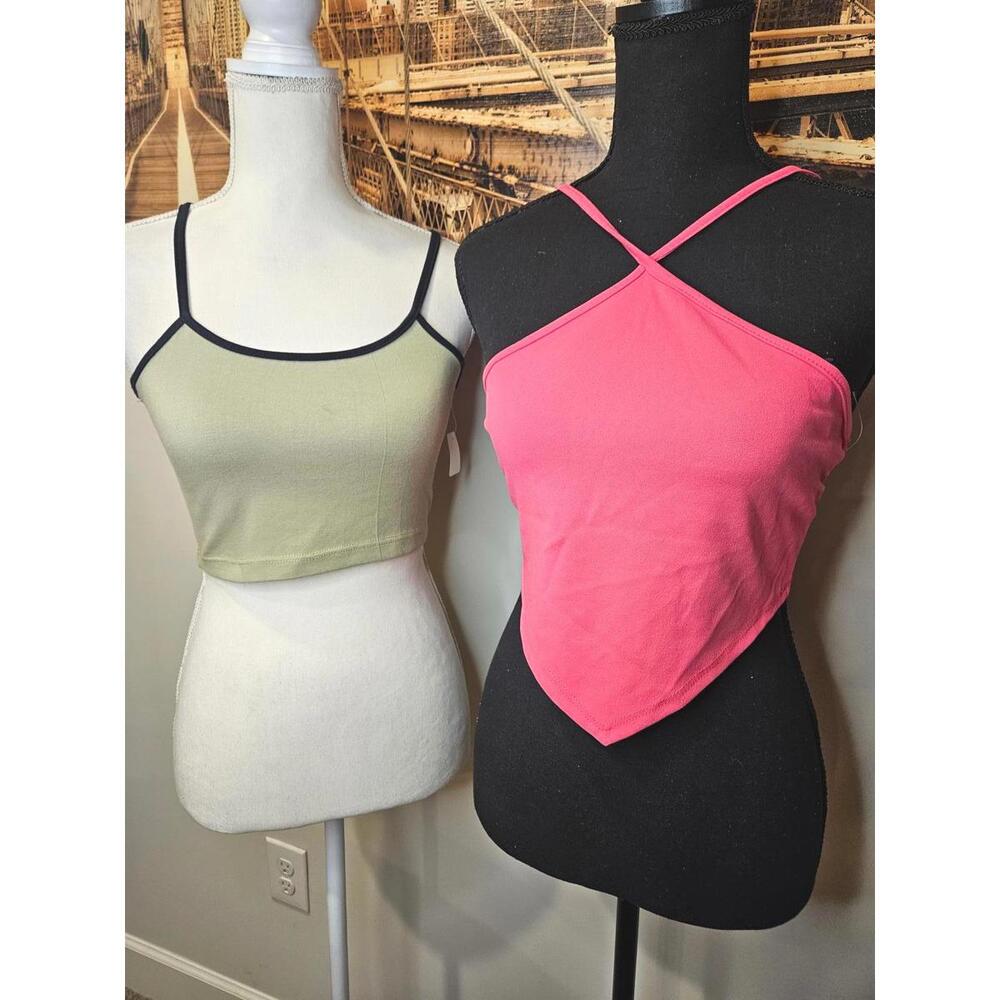 Nwt 21 Saints Crop tops- Pink & Olive